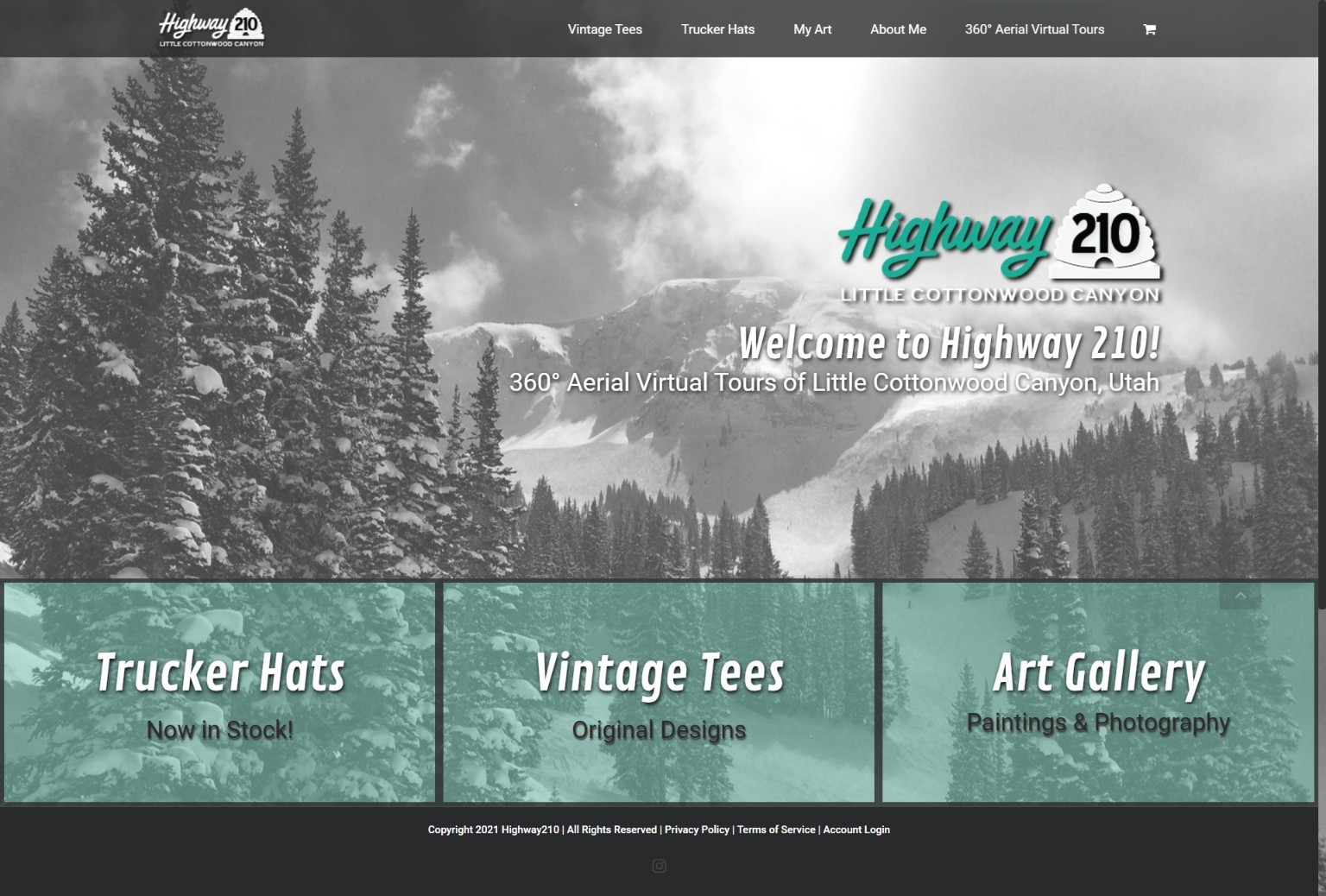 hwy210.com website built on WordPress CMS